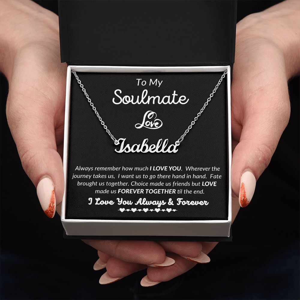 To My Soulmate - Forever Together - Custom Name Necklace (With MC) - Gift to Soulmate/Wife - Custom Name Jewelry - Birthday Gift - Valentine Gift - Anniversary Gift - Christmas Gift