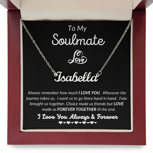 To My Soulmate - Forever Together - Custom Name Necklace (With MC) - Gift to Soulmate/Wife - Custom Name Jewelry - Birthday Gift - Valentine Gift - Anniversary Gift - Christmas Gift