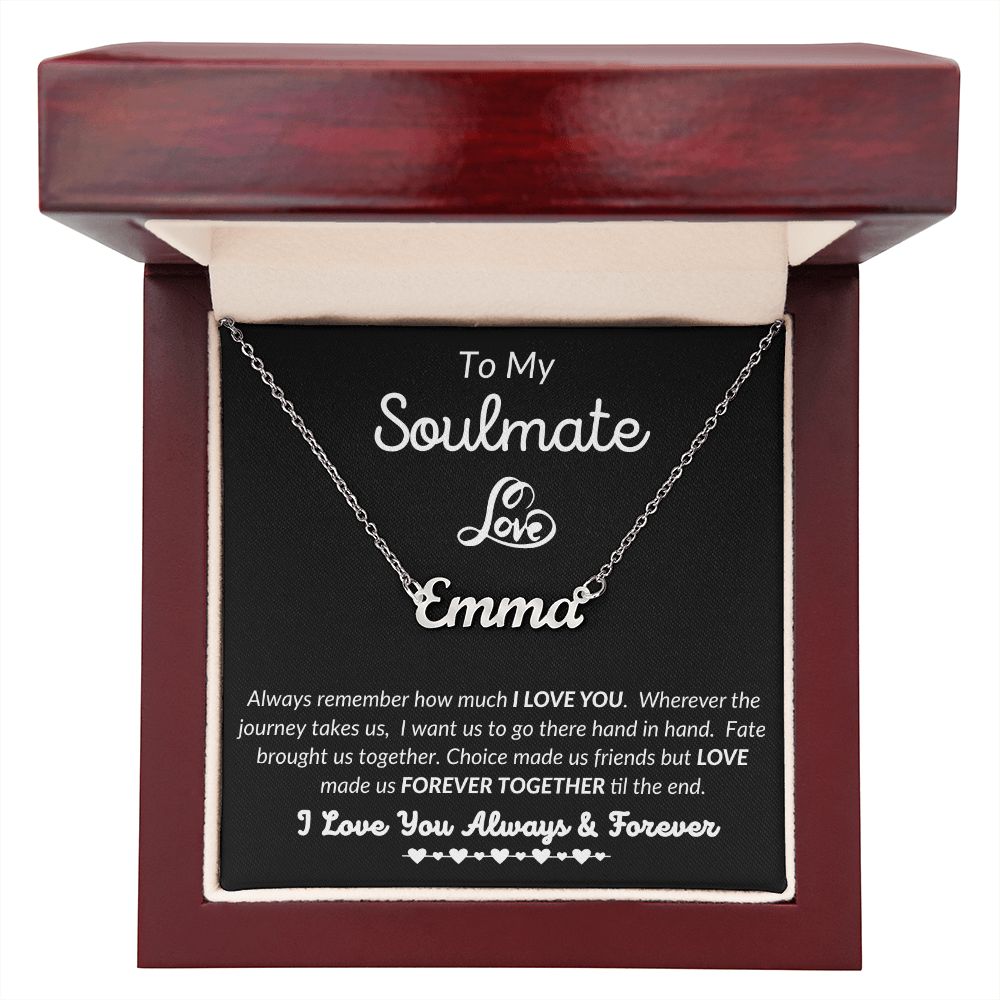 To My Soulmate - Forever Together - Custom Name Necklace (With MC) - Gift to Soulmate/Wife - Custom Name Jewelry - Birthday Gift - Valentine Gift - Anniversary Gift - Christmas Gift