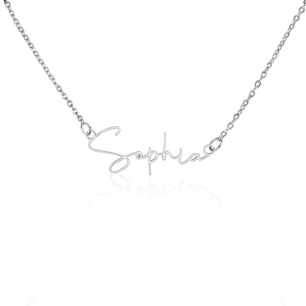 Signature Name Necklace with (No Message Card) - Custom Name Jewelry - Gift for Her - Perfect Gift for Her - Mother's Day Gift - Graduation Gift - Holiday's Gift