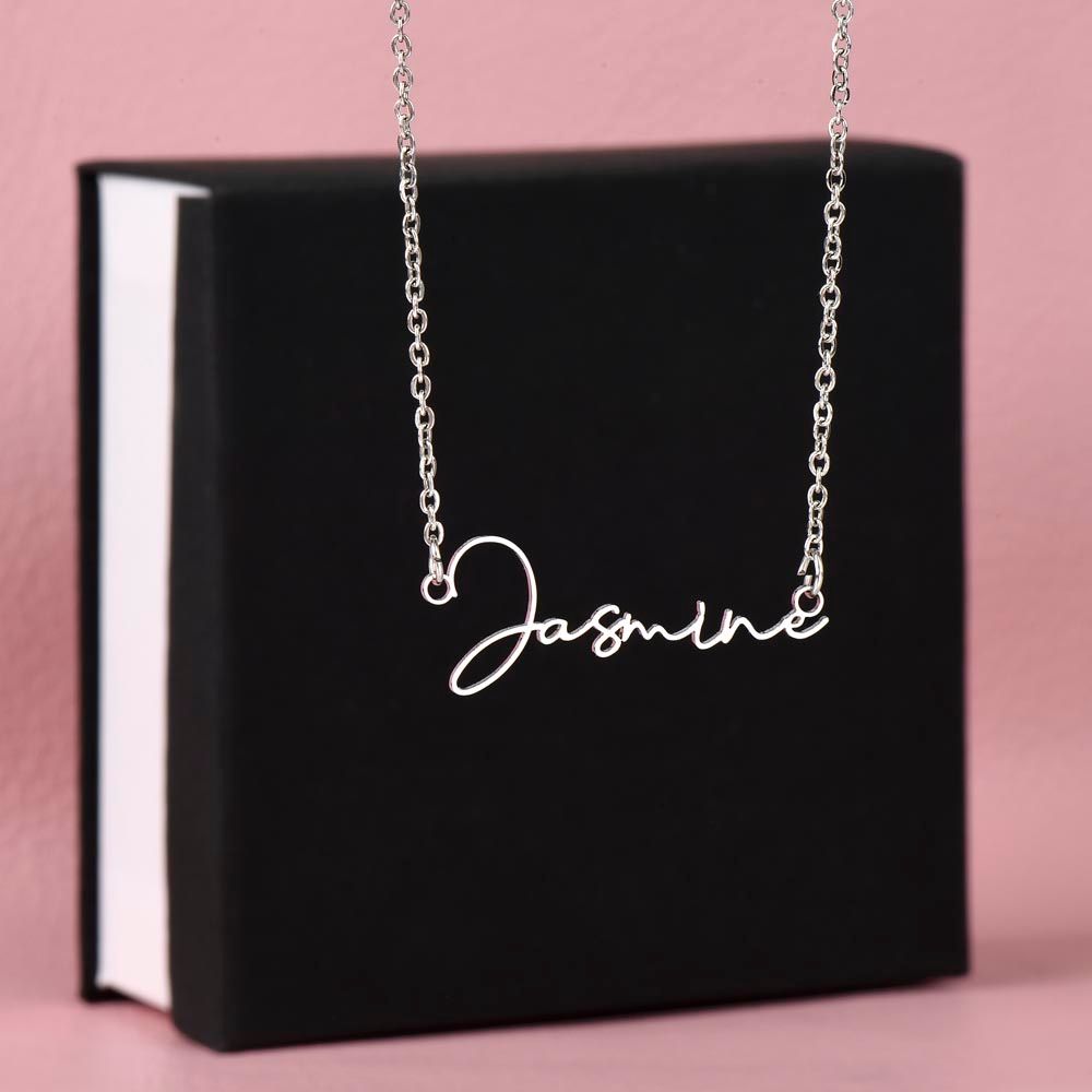 Signature Name Necklace with (No Message Card) - Custom Name Jewelry - Gift for Her - Perfect Gift for Her - Mother's Day Gift - Graduation Gift - Holiday's Gift