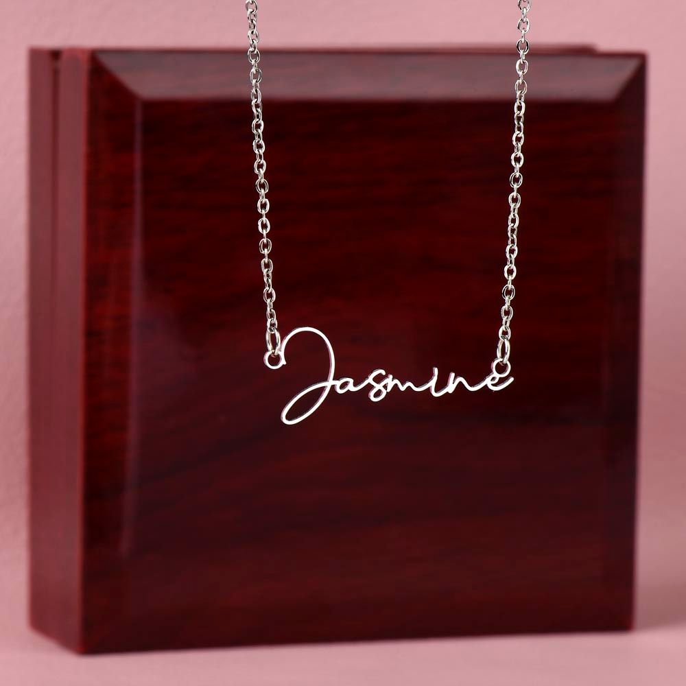 Signature Name Necklace with (No Message Card) - Custom Name Jewelry - Gift for Her - Perfect Gift for Her - Mother's Day Gift - Graduation Gift - Holiday's Gift