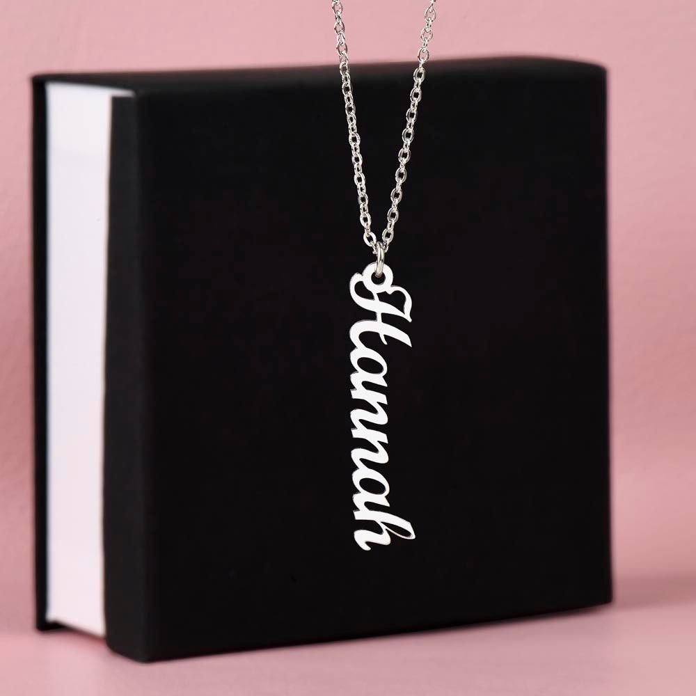 Personalized Vertical Name Necklace (No Message Card) - Custom Name Jewelry - Gift for Her - Perfect Gift for Her - Mother's Day Gift - Graduation Gift - Holiday's Gift
