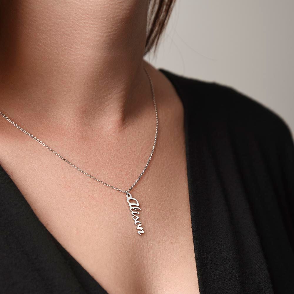 Personalized Vertical Name Necklace (No Message Card) - Custom Name Jewelry - Gift for Her - Perfect Gift for Her - Mother's Day Gift - Graduation Gift - Holiday's Gift