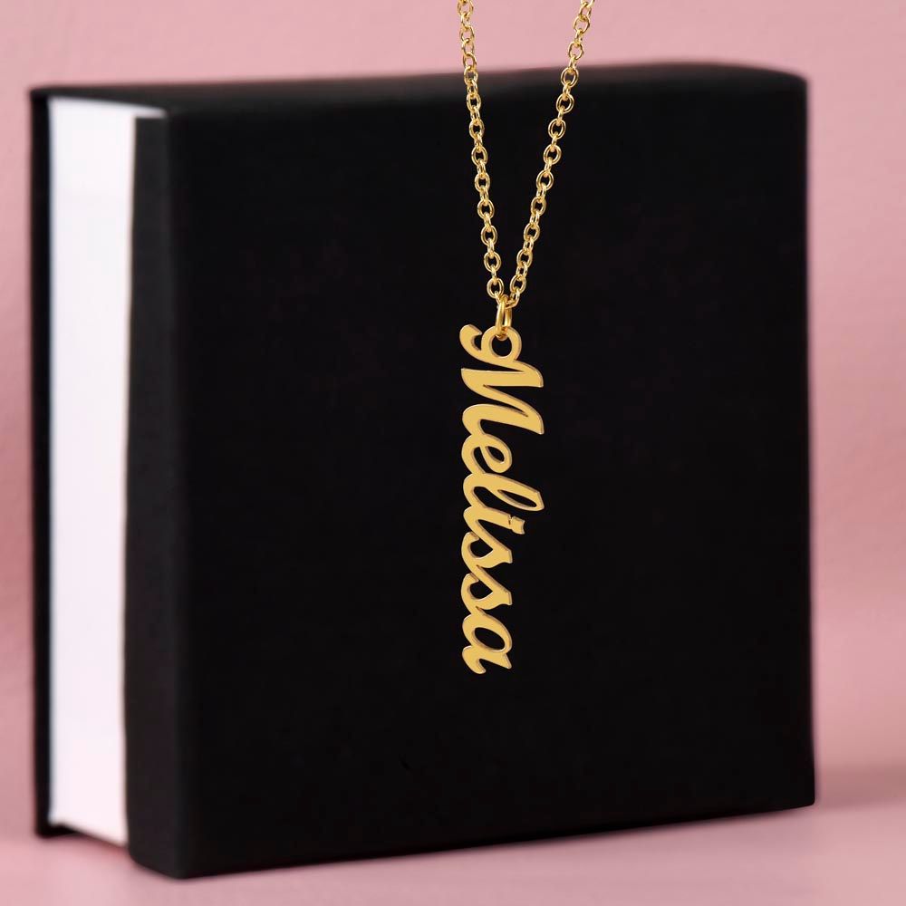 Personalized Vertical Name Necklace (No Message Card) - Custom Name Jewelry - Gift for Her - Perfect Gift for Her - Mother's Day Gift - Graduation Gift - Holiday's Gift