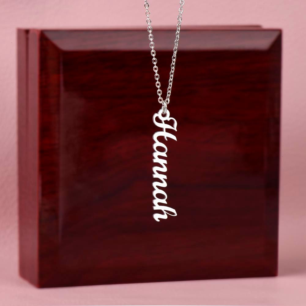 Personalized Vertical Name Necklace (No Message Card) - Custom Name Jewelry - Gift for Her - Perfect Gift for Her - Mother's Day Gift - Graduation Gift - Holiday's Gift