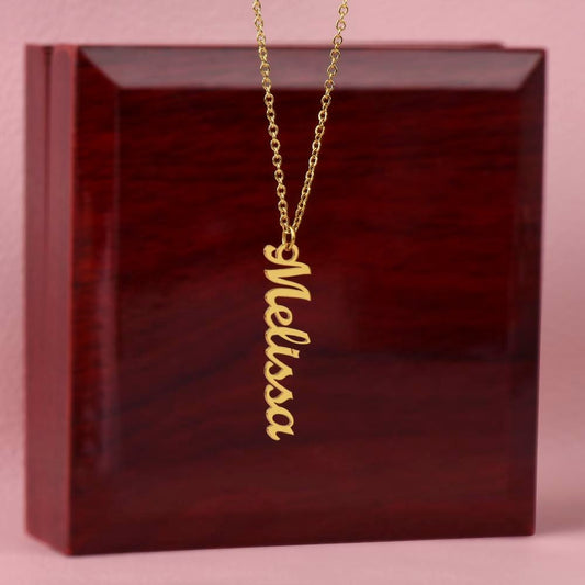 Personalized Vertical Name Necklace (No Message Card) - Custom Name Jewelry - Gift for Her - Perfect Gift for Her - Mother's Day Gift - Graduation Gift - Holiday's Gift