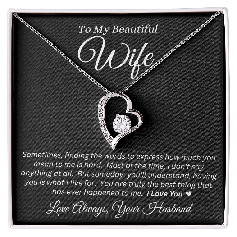 Husband - To My Beautiful Wife - I Love You - Forever Love Necklace
