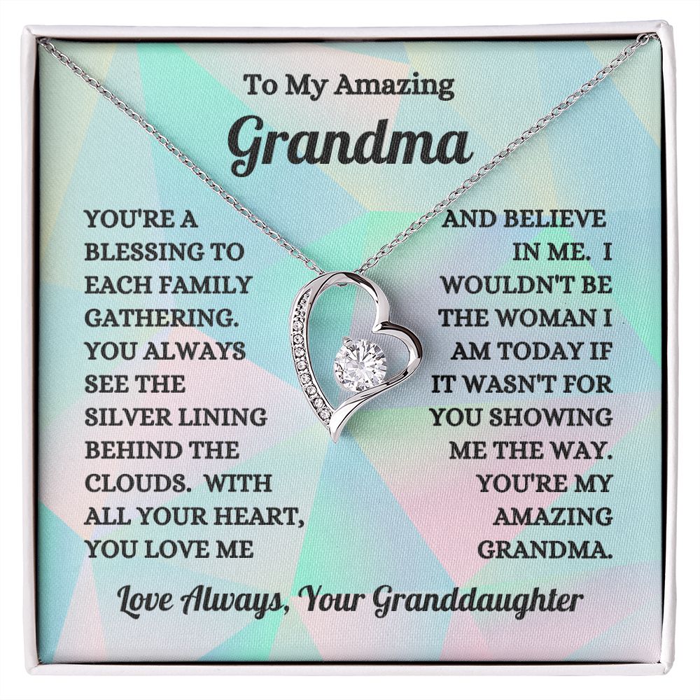 Granddaughter - To My Amazing Grandma - You're A Blessing - Forever Love Necklace - Birthday Gift - Christmas Gift
