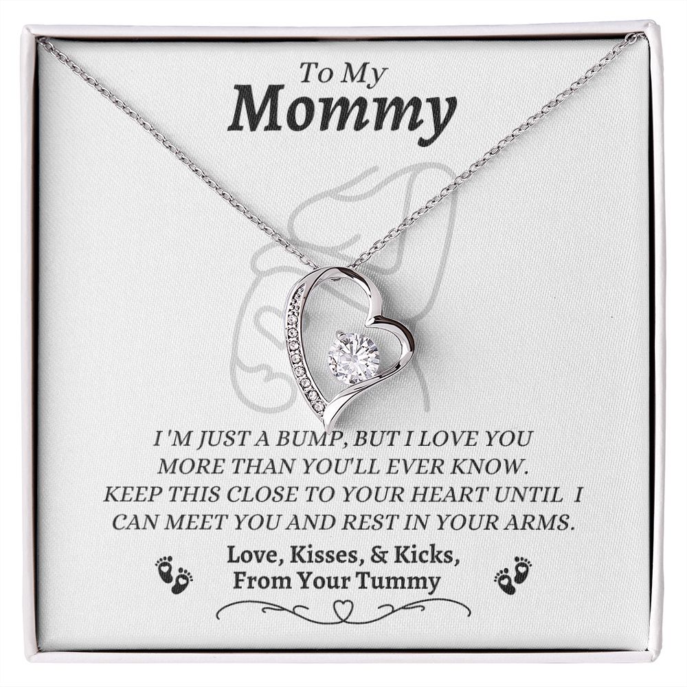 From Your Tummy - To My Mommy - I Love You - Forever Love Necklace - New Mom To Be - Baby Shower Gift - Expectant Mother Gift From Family & Friends