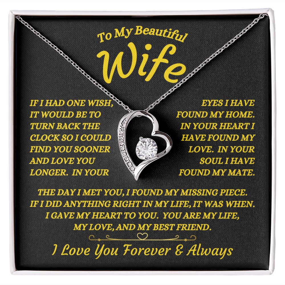 To My Beautiful Wife - I Found My Missing Piece - Forever Love Necklace