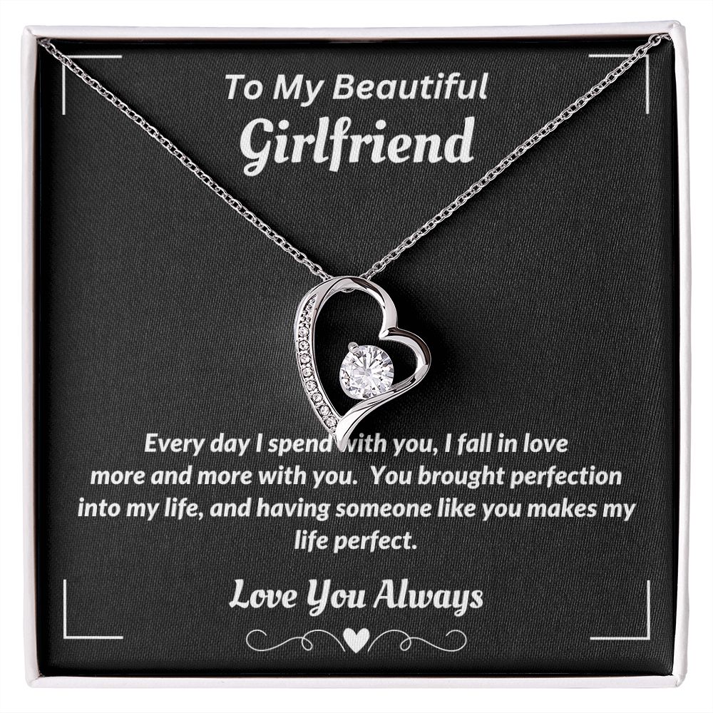 To My Beautiful Girlfriend - I fall In Love More - Forever Love Necklace