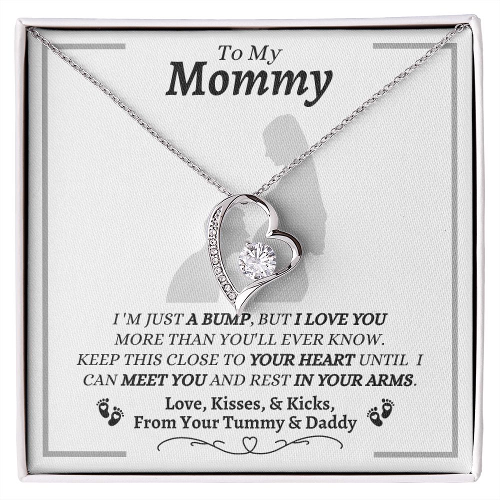 From Your Tummy & Daddy - To My Mommy - I Love You - Forever Love Necklace - Baby's Daddy Gift for Mommy - New Mom Gift - Keepsake Gift
