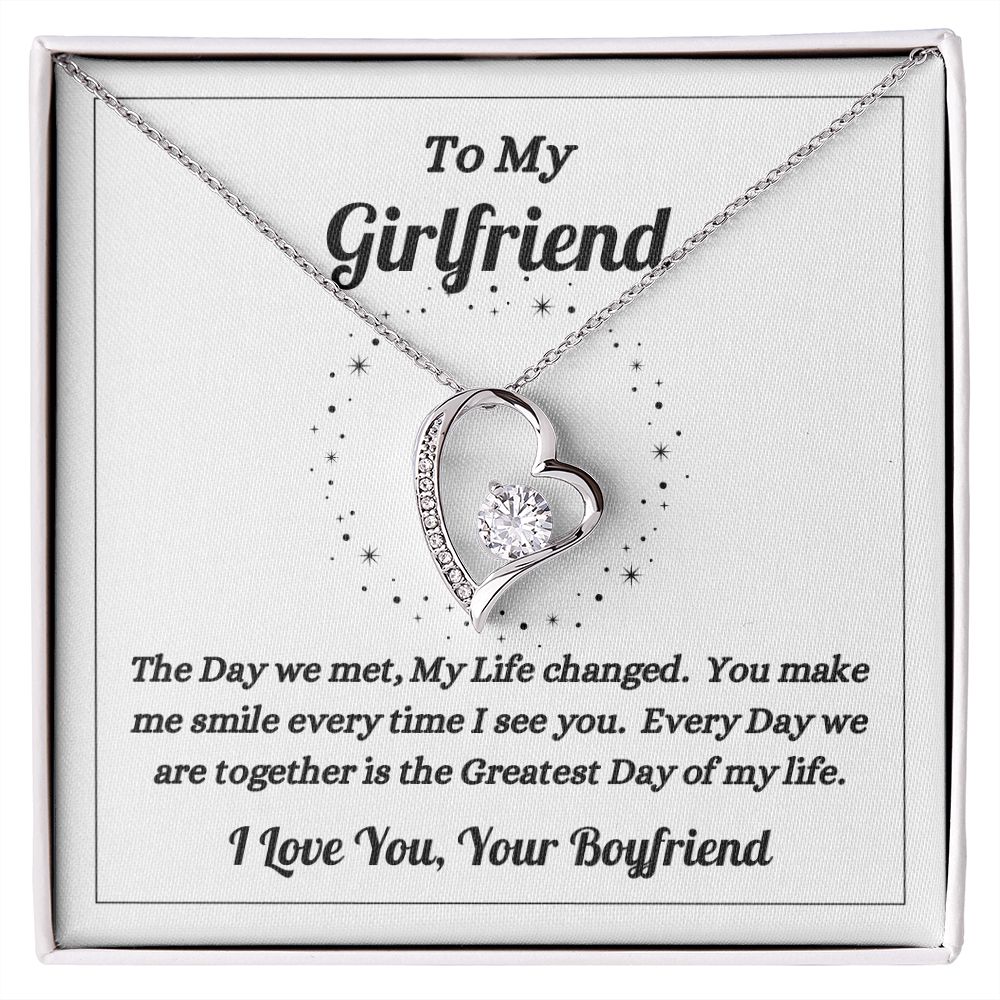 Boyfriend - To My Girlfriend - The Day We Met - Forever Love Necklace - Gift for Girlfriend - Birthday Gift - Christmas Gift