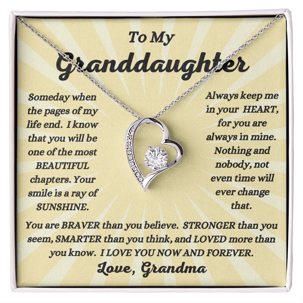 Grandma - To My Granddaughter - Ray of Sunshine - Forever Love Necklace - Granddaughter Gift - Birthday Gift - Holiday Gift