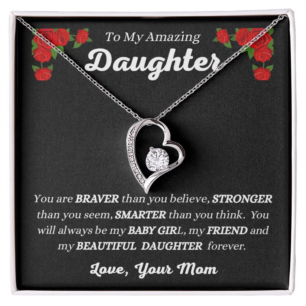 Mom - To My Amazing Daughter - My Beautiful Daughter - Forever Love Necklace