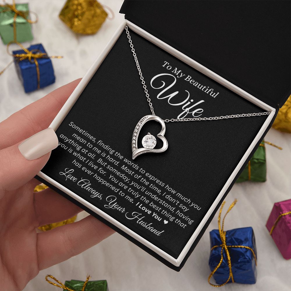 Husband - To My Beautiful Wife - I Love You - Forever Love Necklace