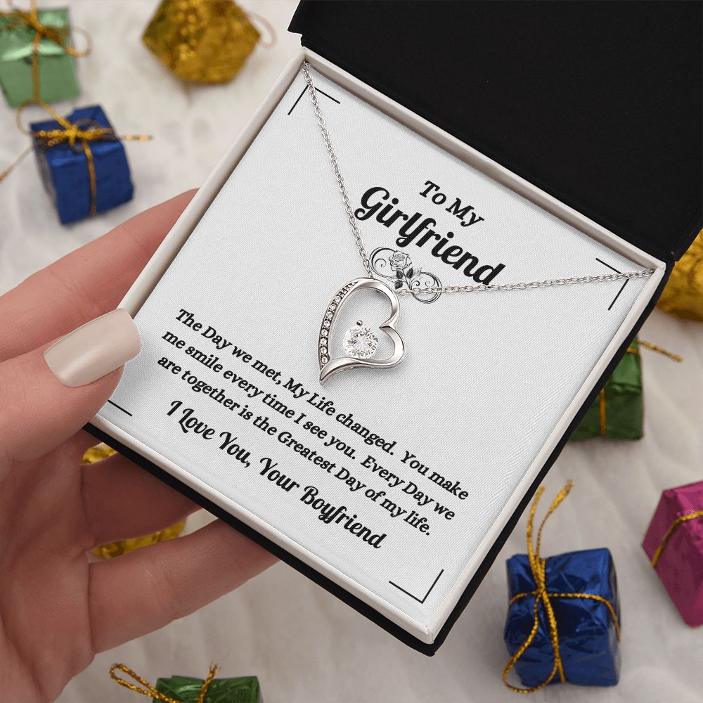 Boyfriend - To My Girlfriend - The Day We Met - Forever Love Necklace - Gift for Girlfriend - Birthday Gift - Christmas Gift