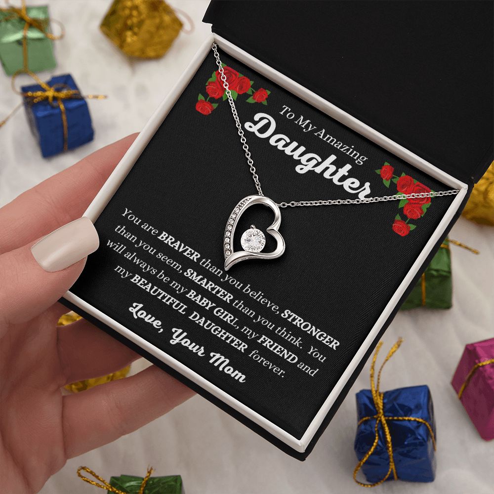 Mom - To My Amazing Daughter - My Beautiful Daughter - Forever Love Necklace