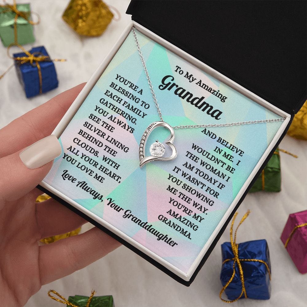 Granddaughter - To My Amazing Grandma - You're A Blessing - Forever Love Necklace - Birthday Gift - Christmas Gift