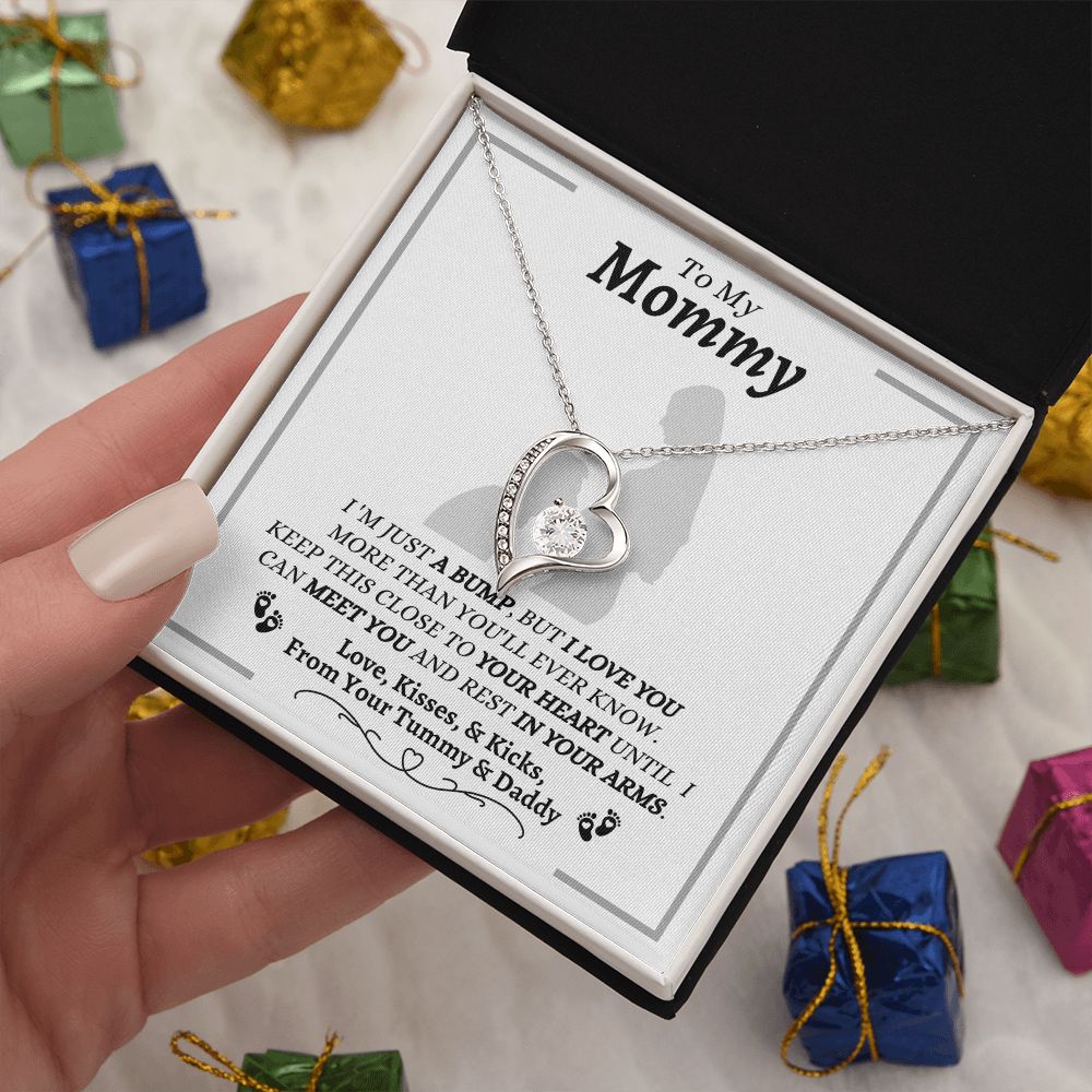 From Your Tummy & Daddy - To My Mommy - I Love You - Forever Love Necklace - Baby's Daddy Gift for Mommy - New Mom Gift - Keepsake Gift