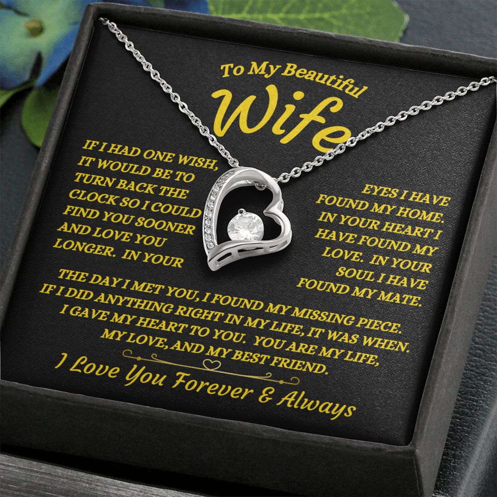 To My Beautiful Wife - I Found My Missing Piece - Forever Love Necklace