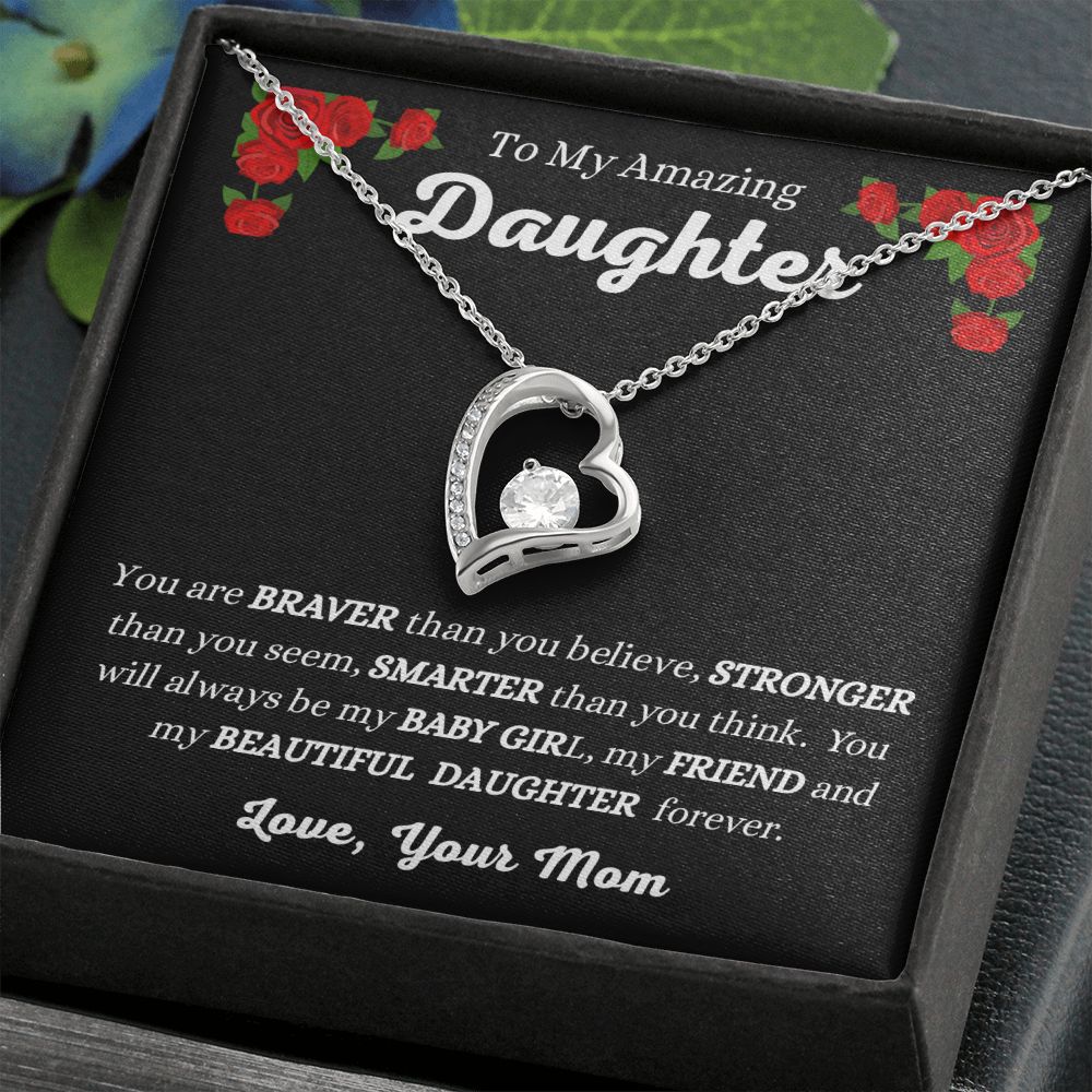 Mom - To My Amazing Daughter - My Beautiful Daughter - Forever Love Necklace
