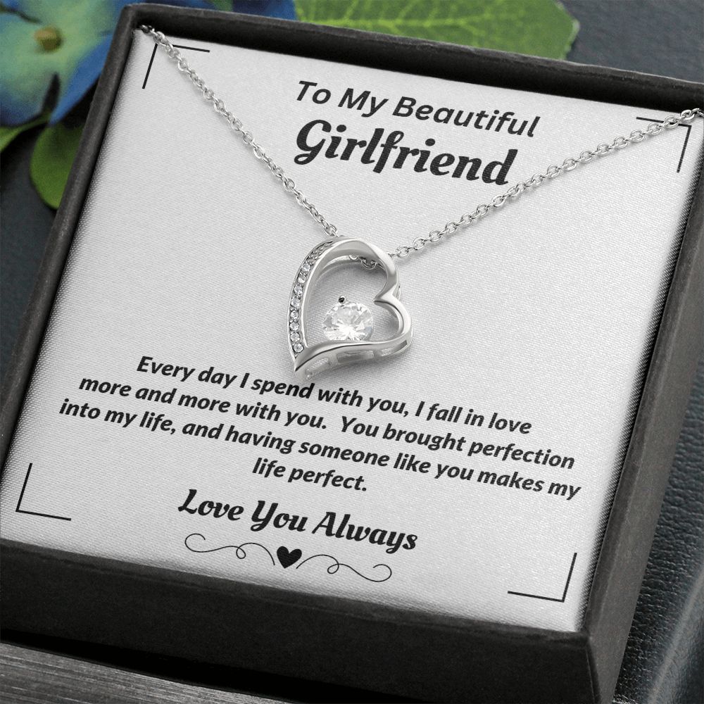 To My Beautiful Girlfriend - I Fall In Love More - Forever Love Necklace