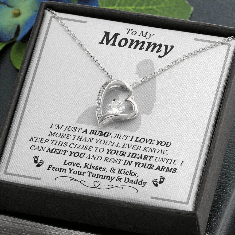 From Your Tummy & Daddy - To My Mommy - I Love You - Forever Love Necklace - Baby's Daddy Gift for Mommy - New Mom Gift - Keepsake Gift