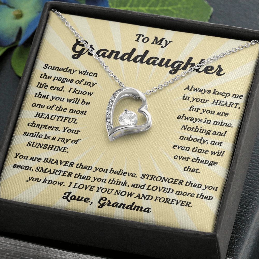 Grandma - To My Granddaughter - Ray of Sunshine - Forever Love Necklace - Granddaughter Gift - Birthday Gift - Holiday Gift