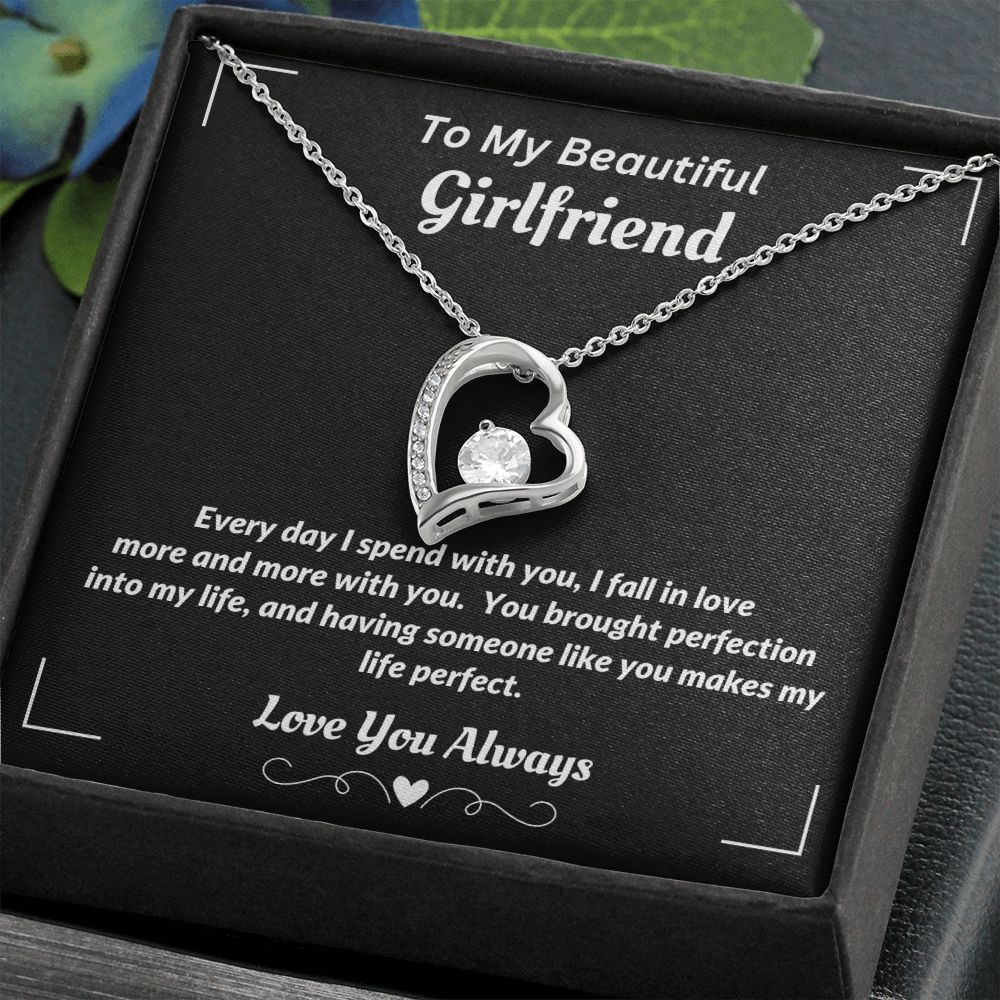 To My Beautiful Girlfriend - I fall In Love More - Forever Love Necklace
