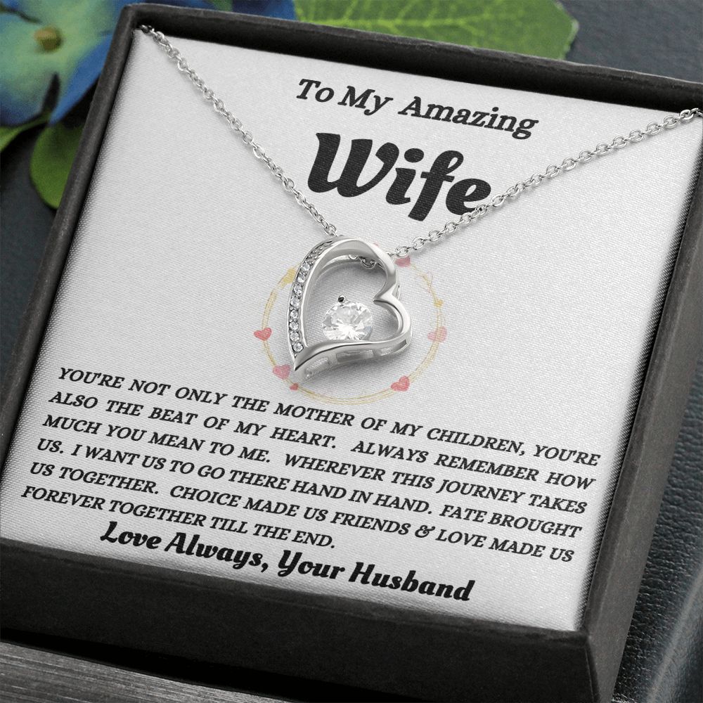 To My Amazing Wife - Beat Of My Heart - Forever Love Necklace