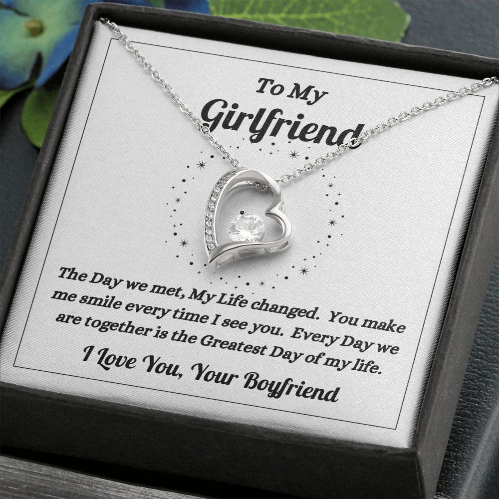 Boyfriend - To My Girlfriend - The Day We Met - Forever Love Necklace - Gift for Girlfriend - Birthday Gift - Christmas Gift