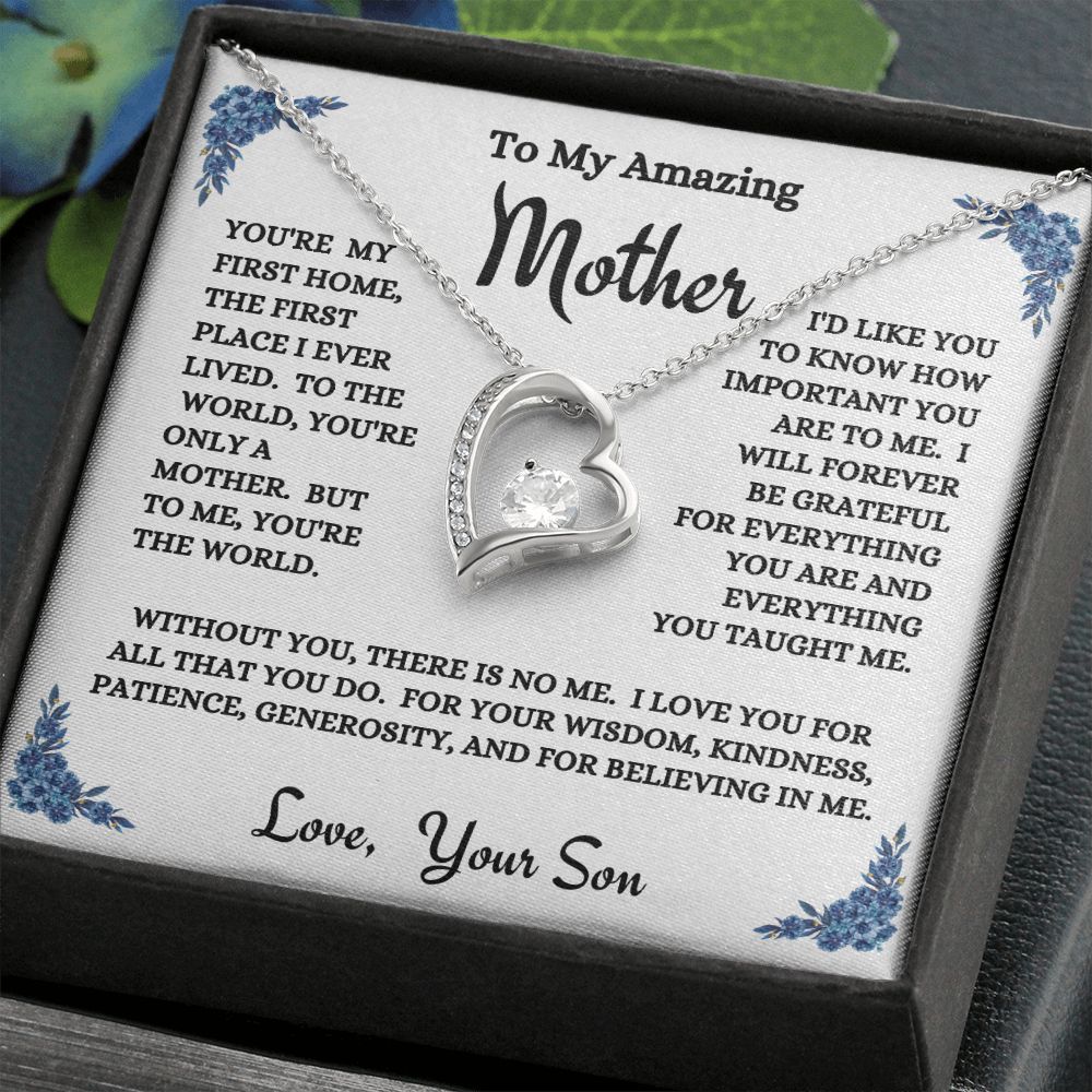 Son - To My Amazing Mother - You're My World - Forever Love Necklace