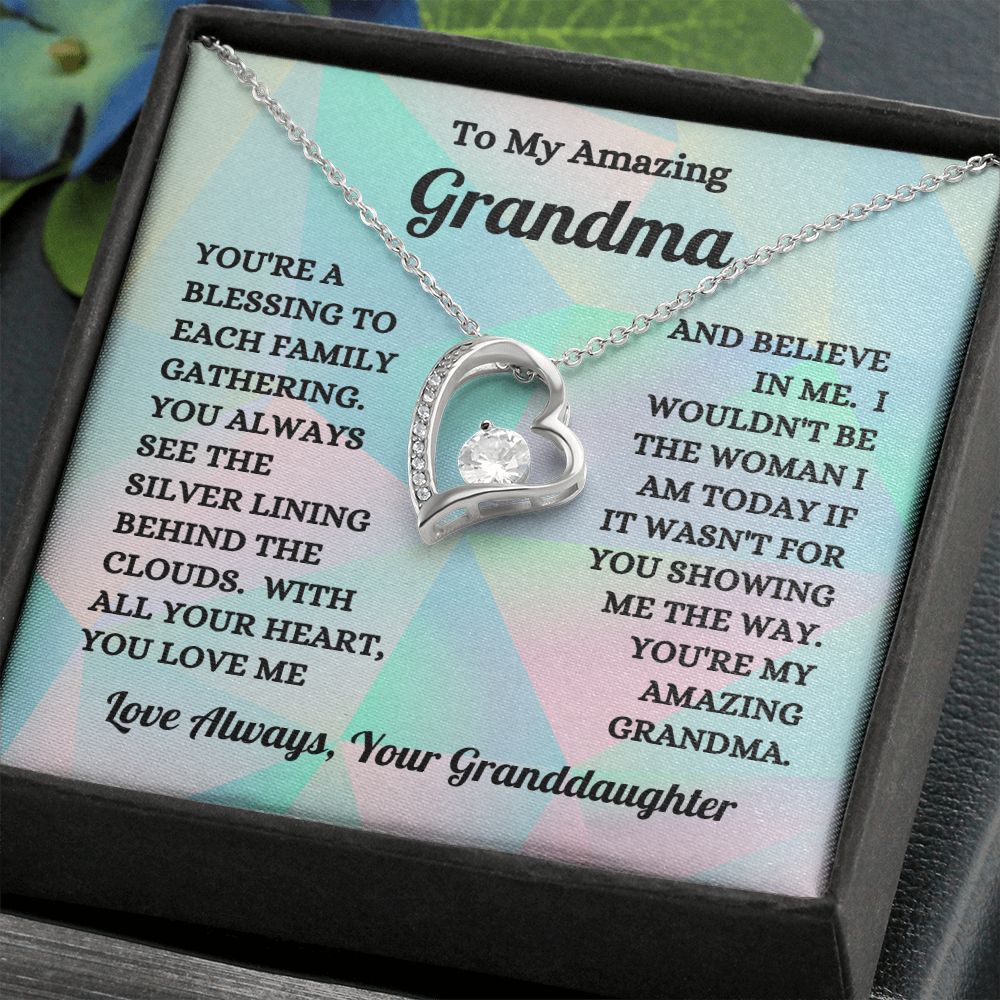 Granddaughter - To My Amazing Grandma - You're A Blessing - Forever Love Necklace - Birthday Gift - Christmas Gift