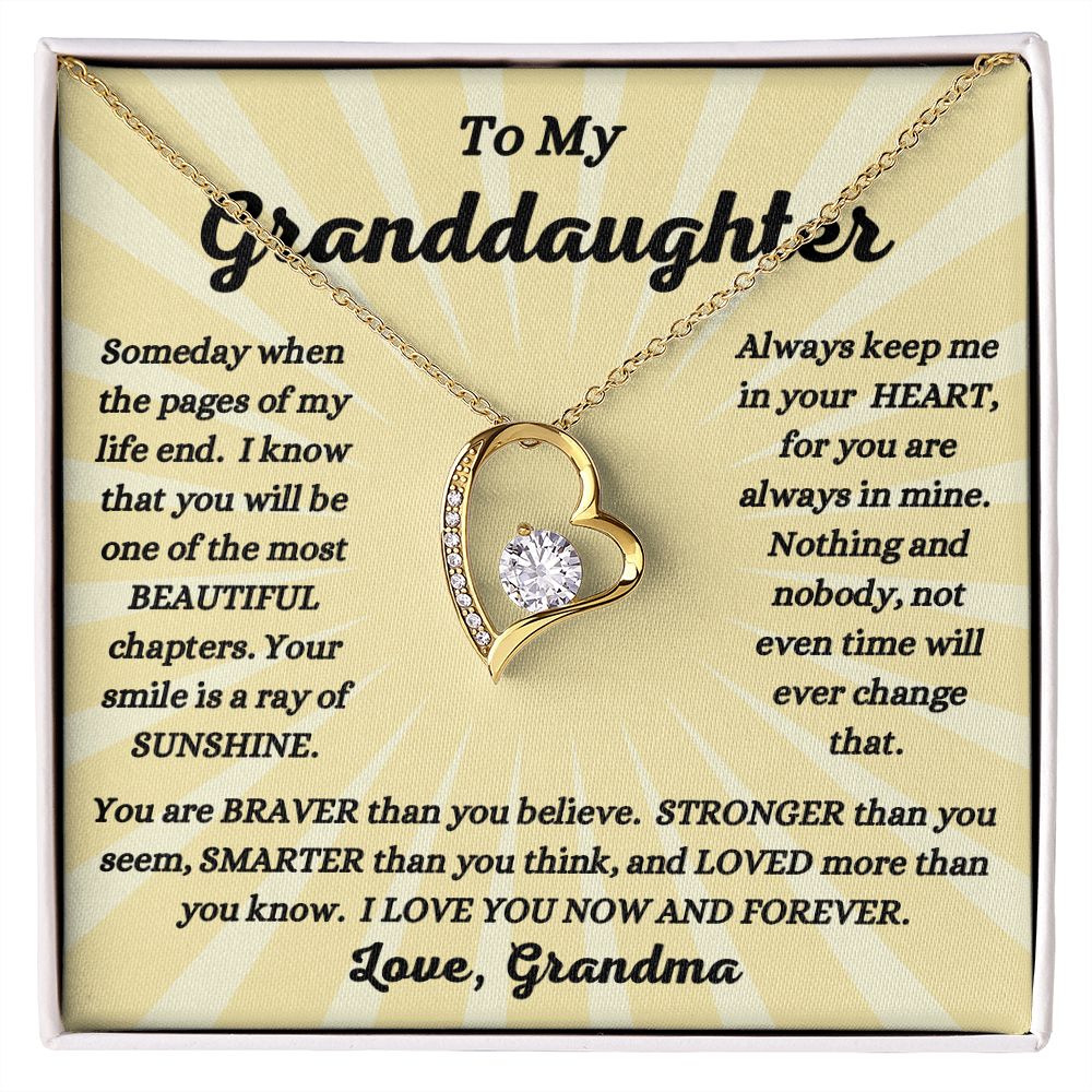 Grandma - To My Granddaughter - Ray of Sunshine - Forever Love Necklace - Granddaughter Gift - Birthday Gift - Holiday Gift