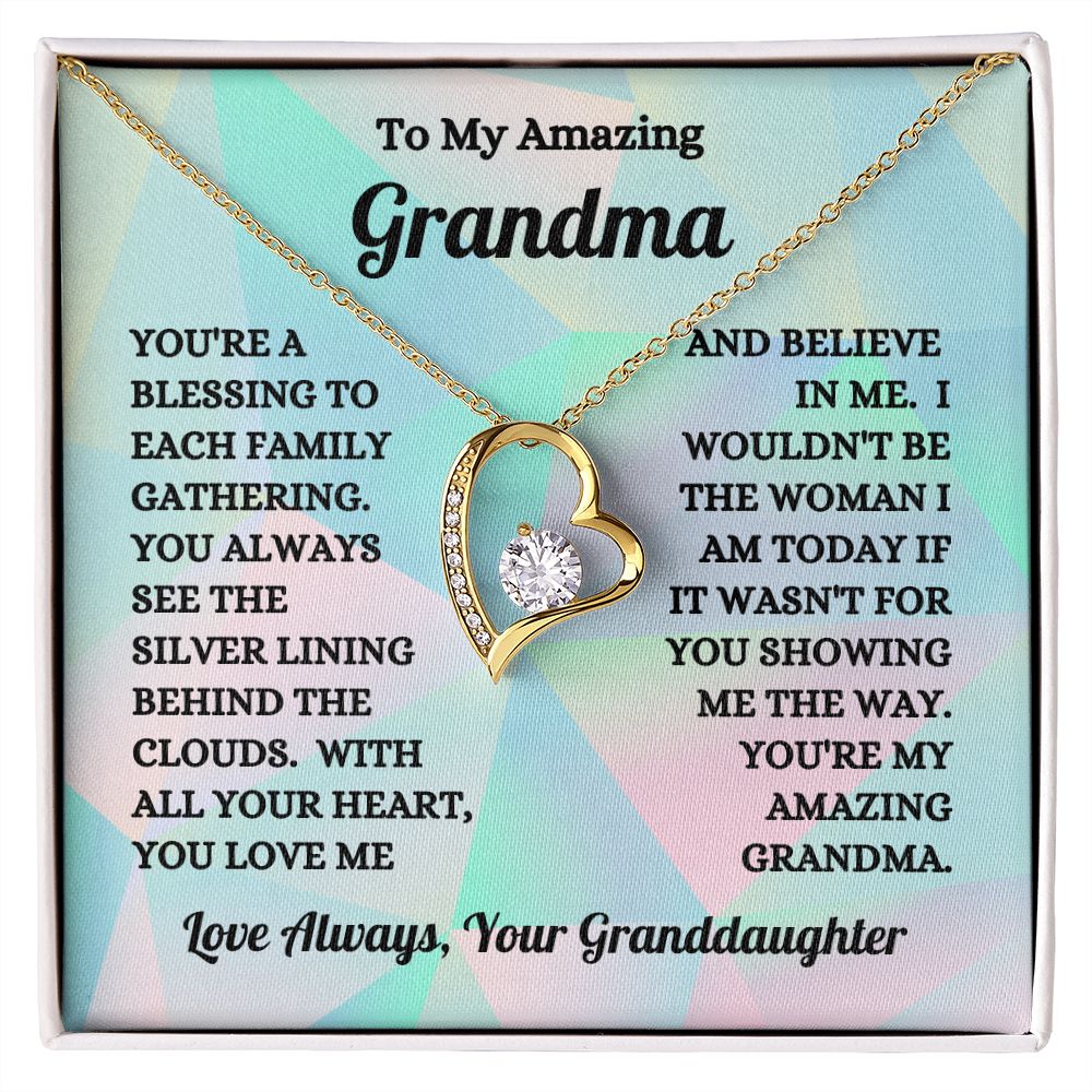 Granddaughter - To My Amazing Grandma - You're A Blessing - Forever Love Necklace - Birthday Gift - Christmas Gift
