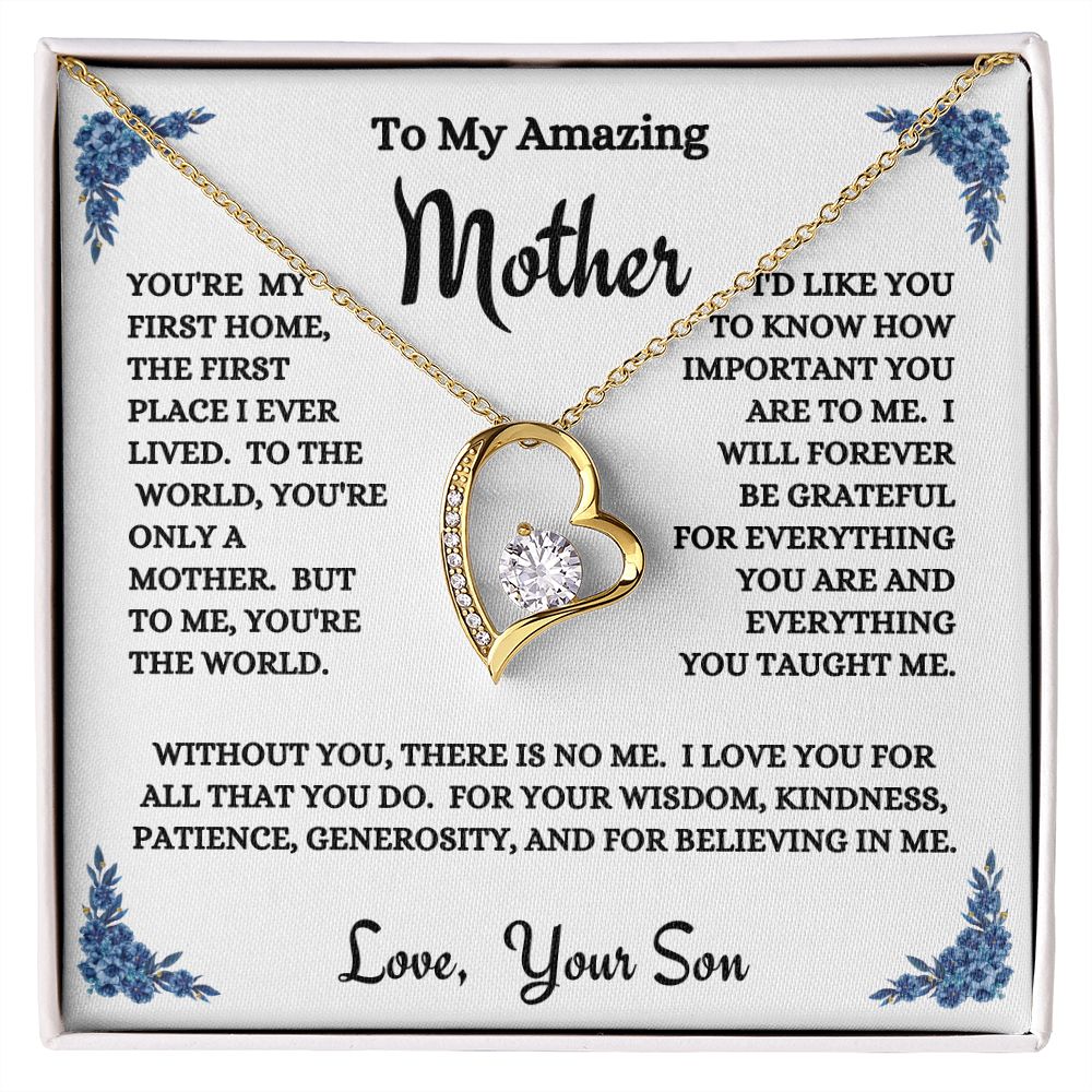 Son - To My Amazing Mother - You're My World - Forever Love Necklace