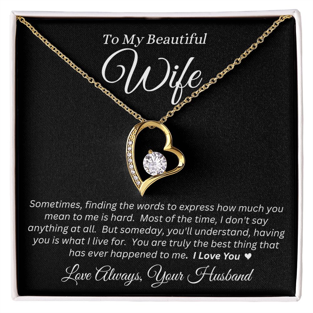 Husband - To My Beautiful Wife - I Love You - Forever Love Necklace