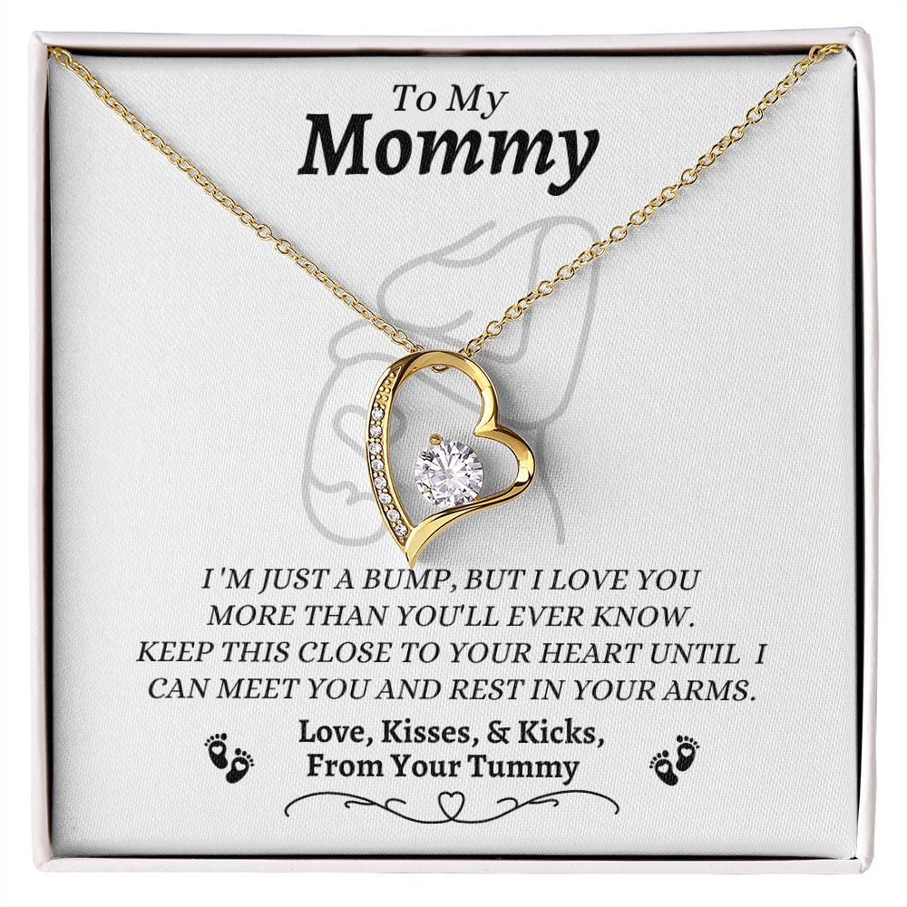 From Your Tummy - To My Mommy - I Love You - Forever Love Necklace - New Mom To Be - Baby Shower Gift - Expectant Mother Gift From Family & Friends