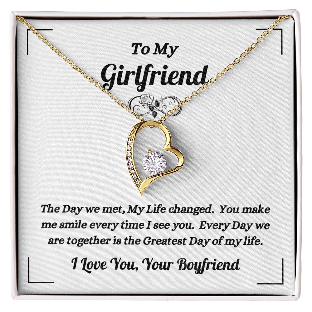 Boyfriend - To My Girlfriend - The Day We Met - Forever Love Necklace - Gift for Girlfriend - Birthday Gift - Christmas Gift