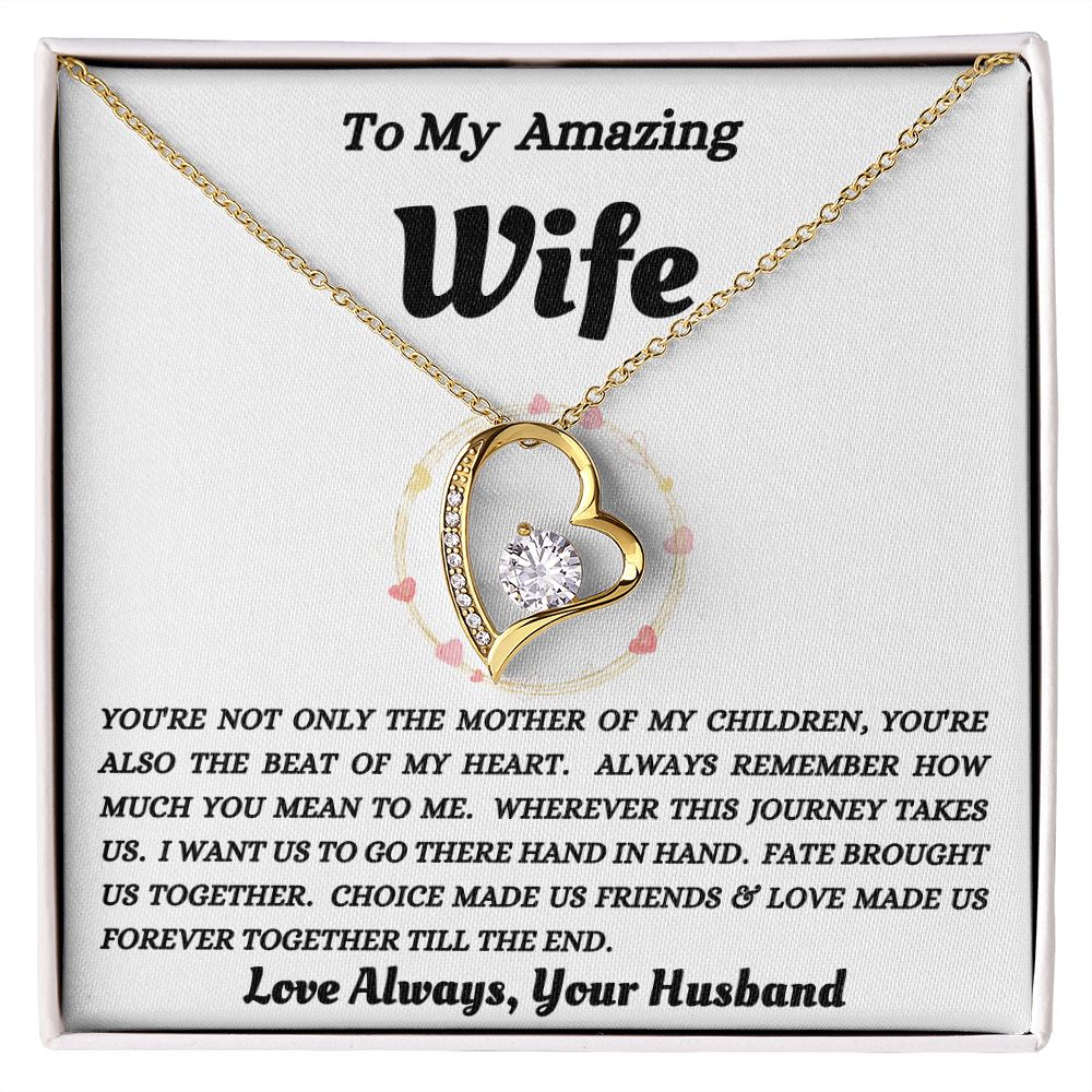 To My Amazing Wife - Beat Of My Heart - Forever Love Necklace