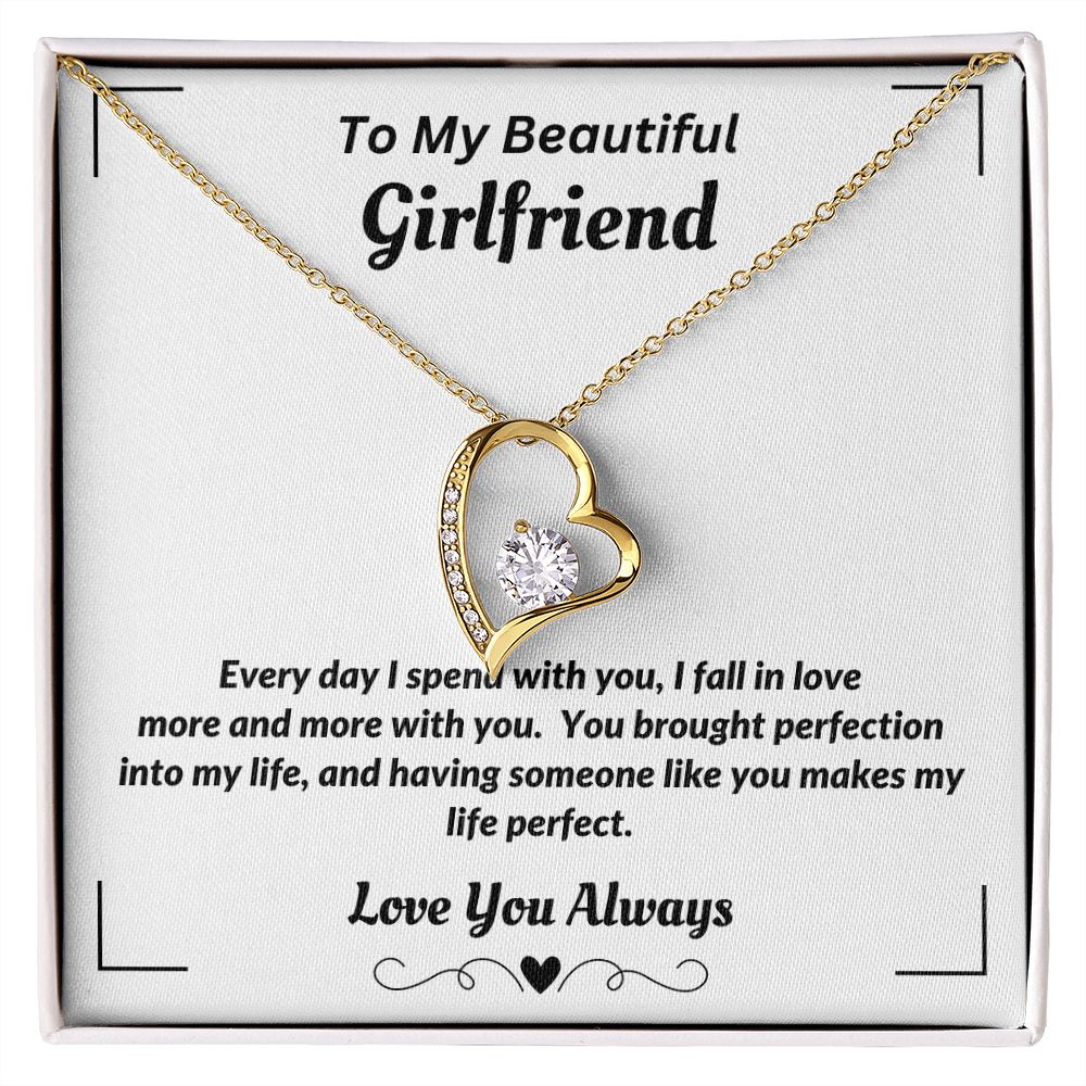 To My Beautiful Girlfriend - I Fall In Love More - Forever Love Necklace