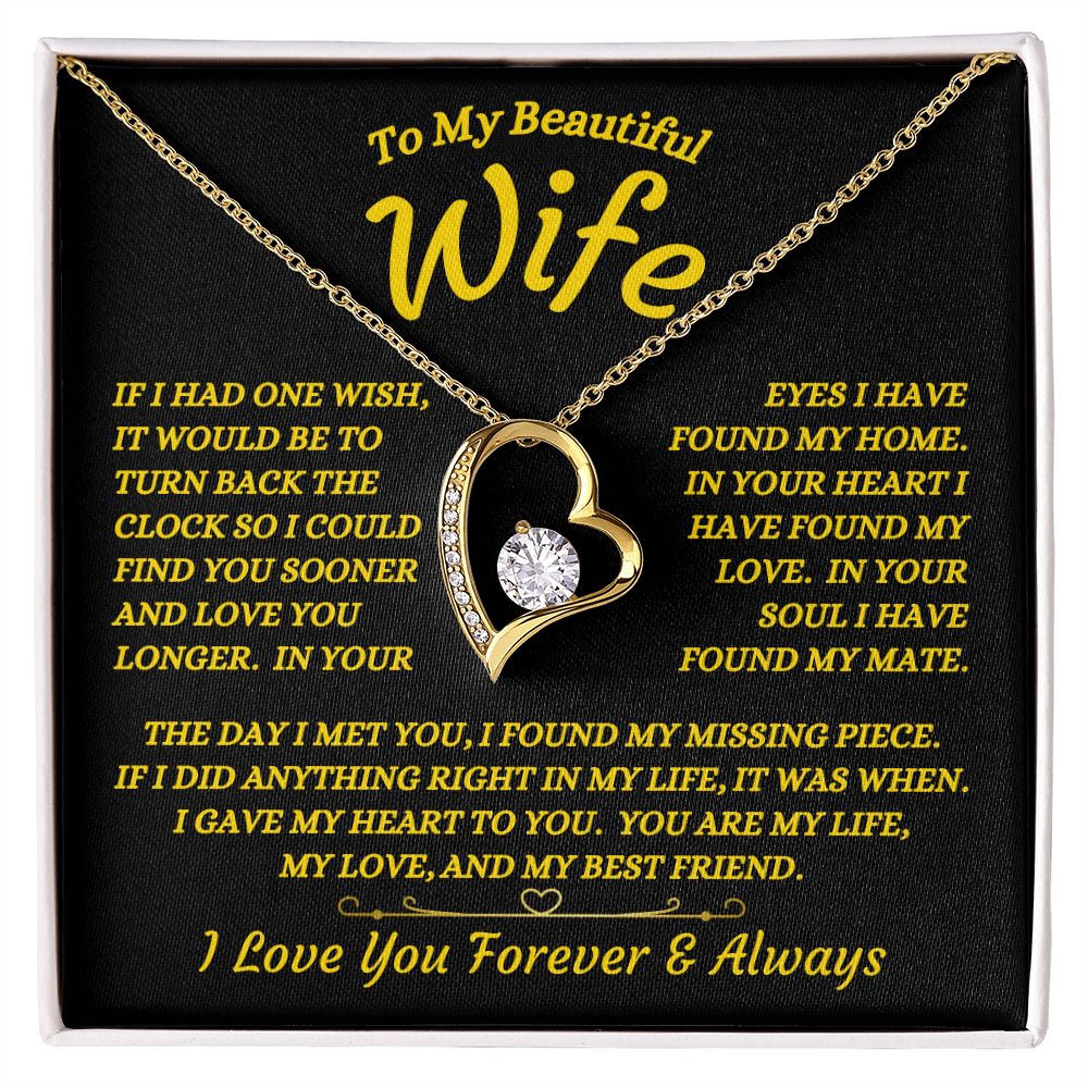 To My Beautiful Wife - I Found My Missing Piece - Forever Love Necklace