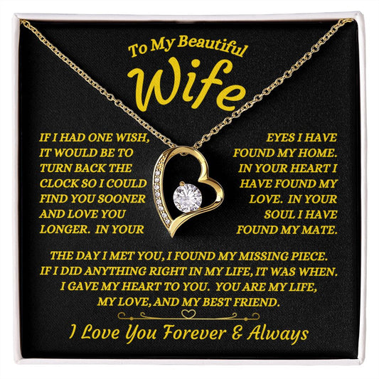 To My Beautiful Wife - I Found My Missing Piece - Forever Love Necklace