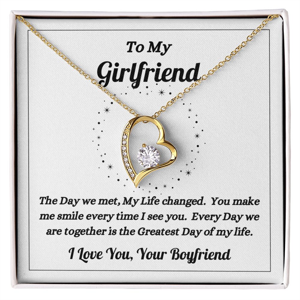 Boyfriend - To My Girlfriend - The Day We Met - Forever Love Necklace - Gift for Girlfriend - Birthday Gift - Christmas Gift