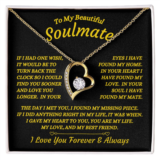 To My Beautiful Soulmate - The Day I Met You - Forever Love Necklace
