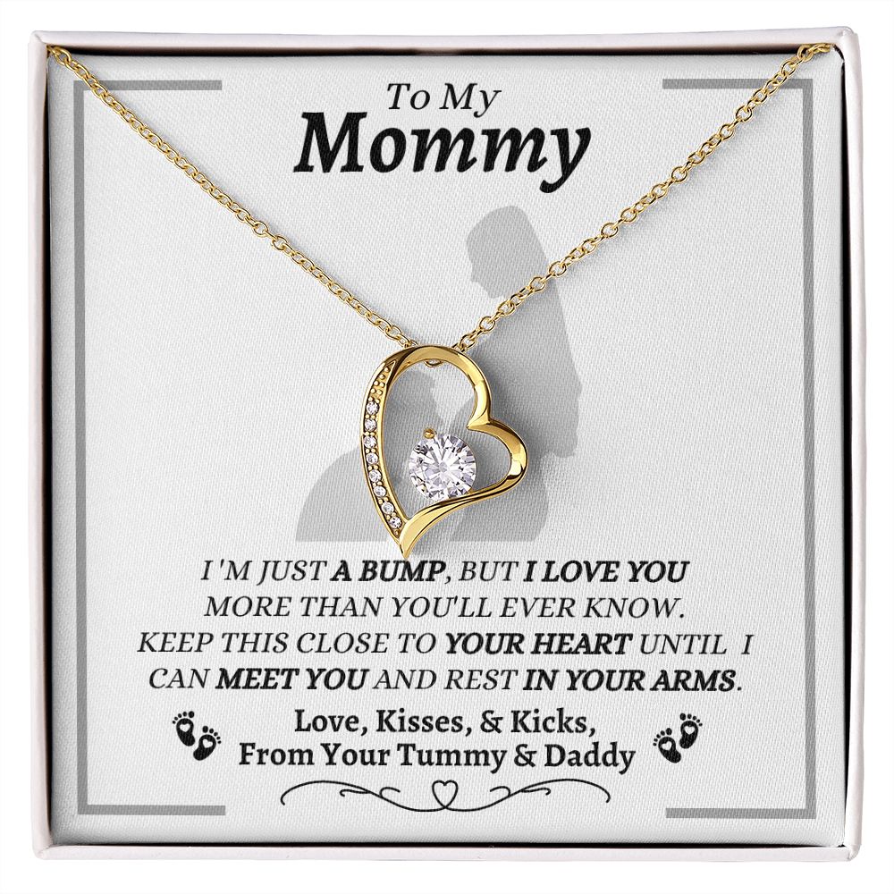 From Your Tummy & Daddy - To My Mommy - I Love You - Forever Love Necklace - Baby's Daddy Gift for Mommy - New Mom Gift - Keepsake Gift