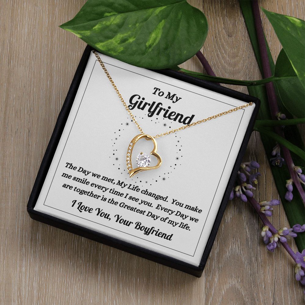 Boyfriend - To My Girlfriend - The Day We Met - Forever Love Necklace - Gift for Girlfriend - Birthday Gift - Christmas Gift