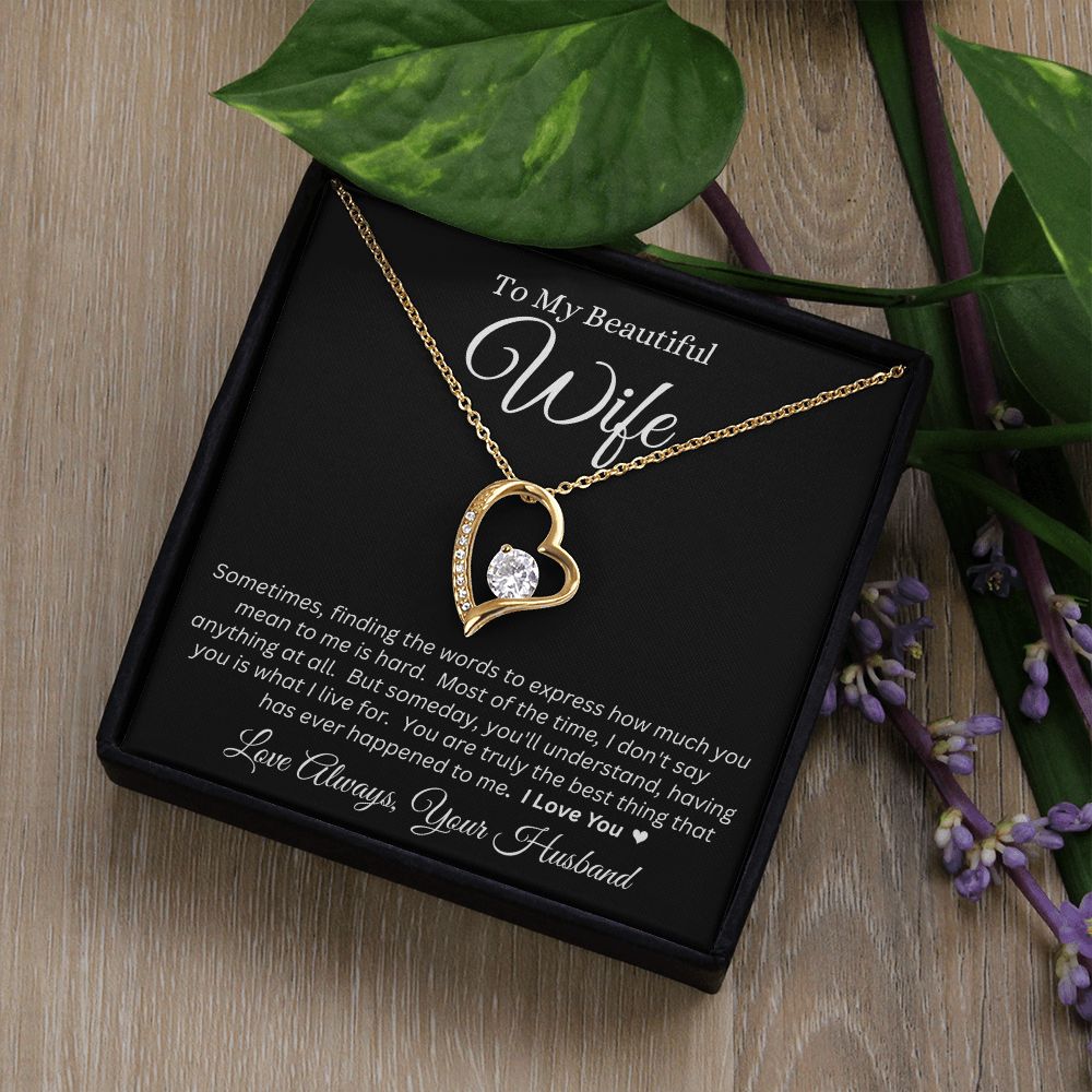 Husband - To My Beautiful Wife - I Love You - Forever Love Necklace